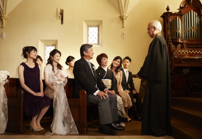 広島の結婚式場 参列者と牧師様