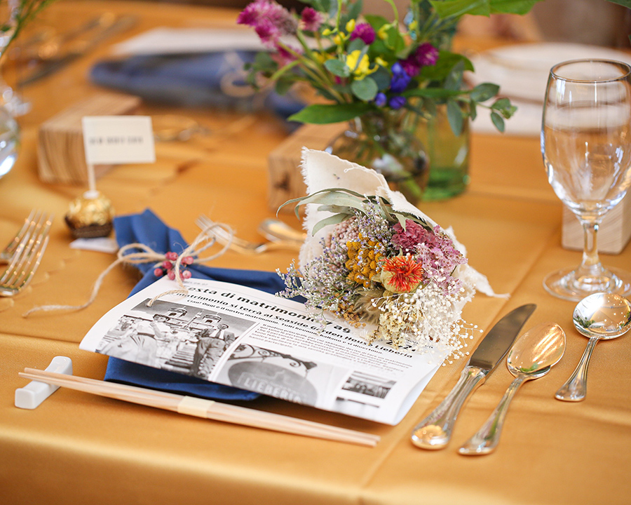 広島の結婚式場 ゲストのテーブルコーデ