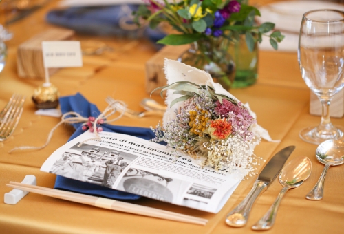 広島の結婚式場 ゲストのテーブルコーデ