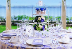 広島の海が見える結婚式場　ガーデンテーブルコーデ