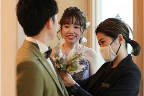 広島の結婚式場　新郎新婦準備